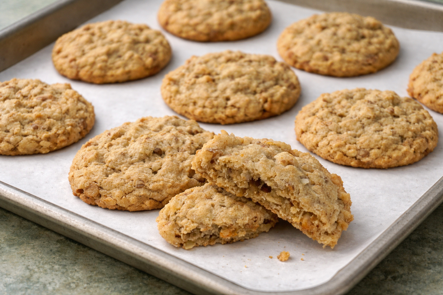 Cowboy Cookies On Baking Tray